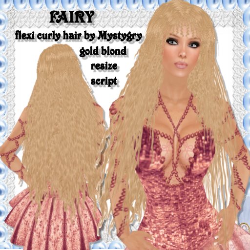 Fairy flexi long hair curly gold blond flirt sensual resize mermaid hair NEW