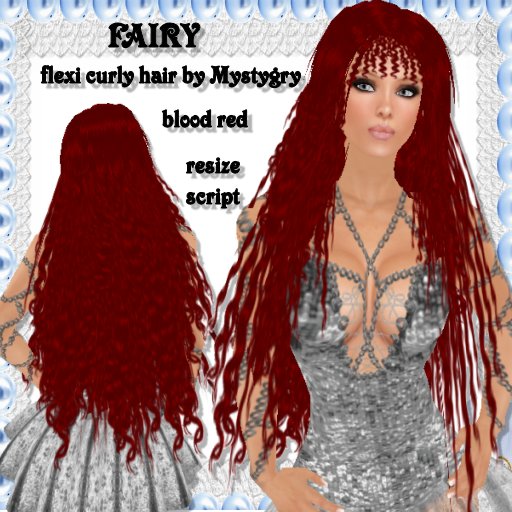 Fairy flexi long hair curly red blood with resize script mermaid hair NEW