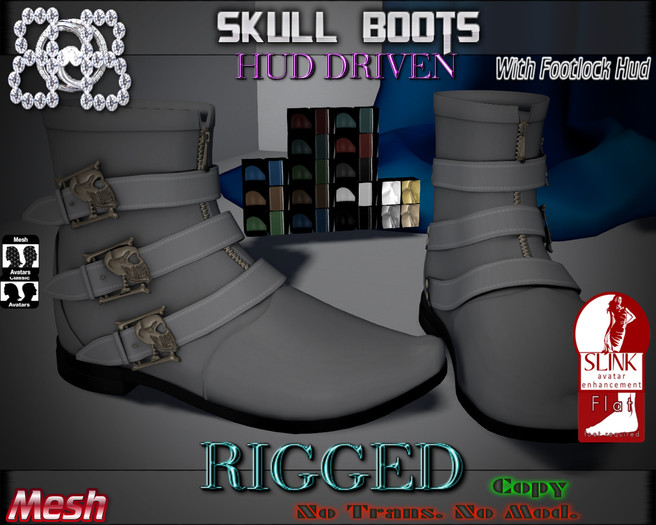 !!BHB!! DEMO MEN'S SKULL BOOTS RIGGED SLINK (ADD)
