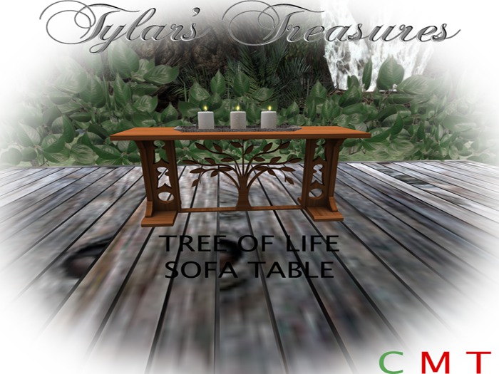 .:TT:.  TREE OF LIFE SOFA TABLE boxed