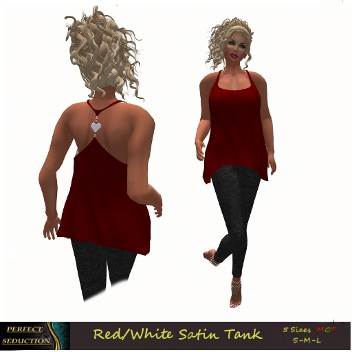 PS! Red/White Satin Tank