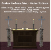 Avalon Wedding Alter S - Walnut & Linen