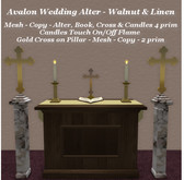Avalon Wedding Alter G - Walnut & Linen