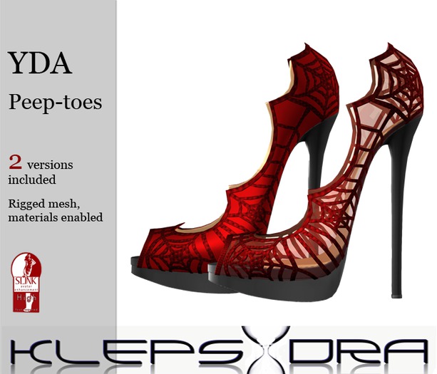  Klepsydra - Yda Peep-toe - SLink High - Red 