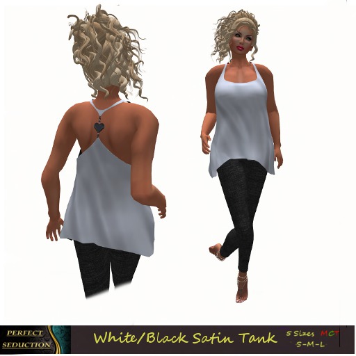 PS! White/Black Satin Tank