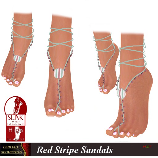Red Stripe Sandals Slink High