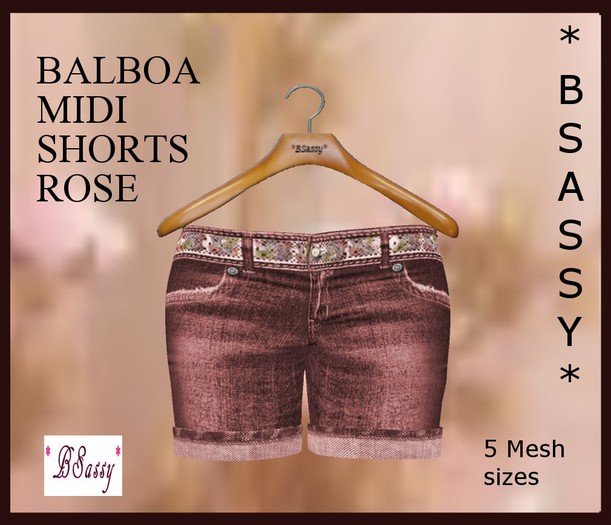 *BSASSY* BALBOA  MIDI JEAN SHORTS BLUE