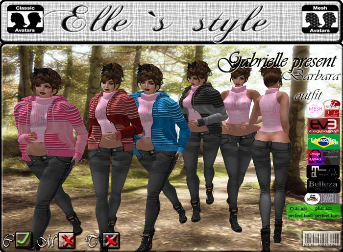 Elle`s style Barbara outfit mesh&clasic avatar