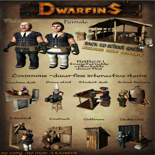 Dwarfins Back to School Male BirthRock RARE