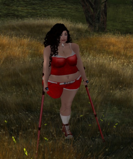 Ellie's Red Onelgged Shorts (RAK)