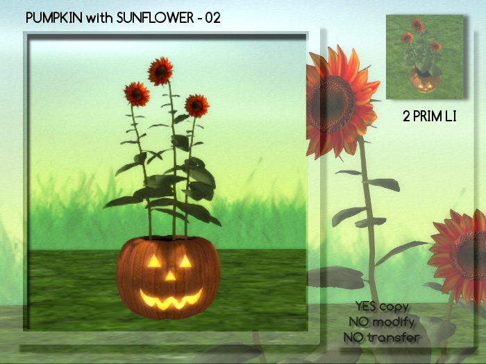 HALLOWEEN PUMPKIN with SUNFLOWER - 02