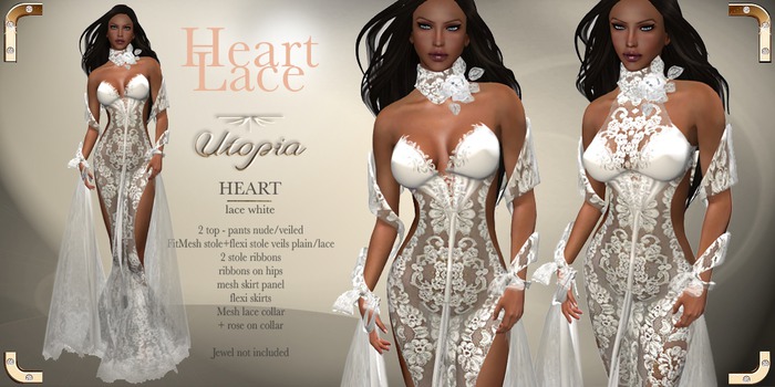 Utopia Heart LACE WHITE