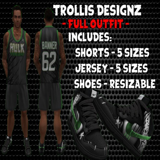 Trollis - "Hulk" styled basketball outfit - SW