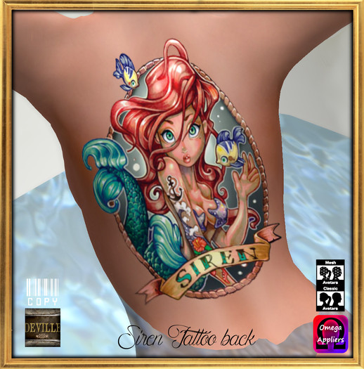 siren Tattoo back