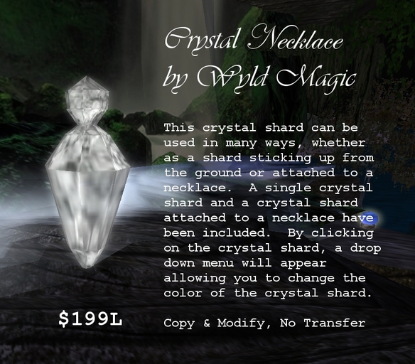 Sculpted Crystal Shard Necklace - Drop Down Color Menu