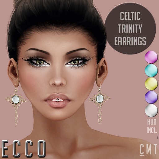 .:ECCO:. Celtic Trinity Earrings - Gold