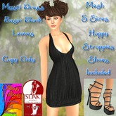 Mysti Dress Basic Black Leaves ~OF~