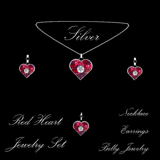 Red Ruby Heart Jewelry silver (boxed)