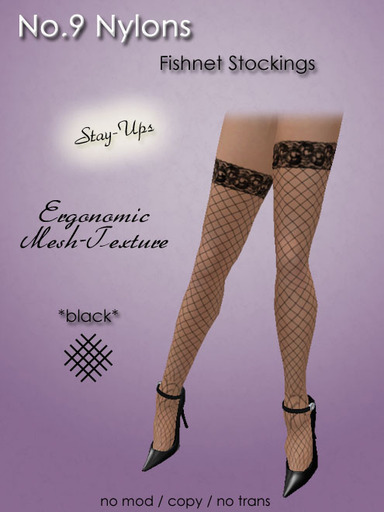 No.9 Nylons Fishnet Stockings *black*