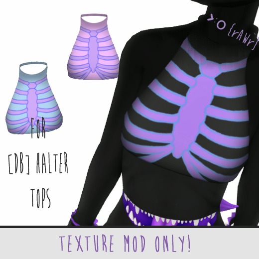 >:O {rAWr} Skeleton Halter Top Mods- Deadly Pastels