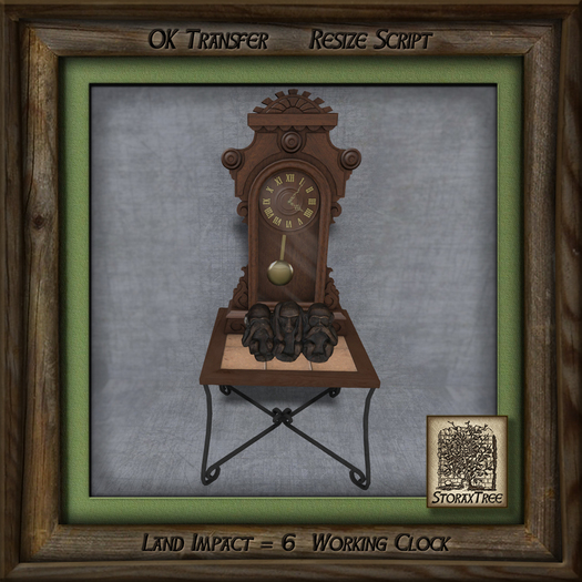 Seattle Loft Small Table w Clock BL