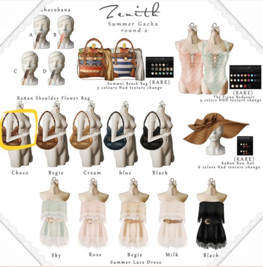 =Zenith=Rattan Shoulder Flower Bag (Choco)