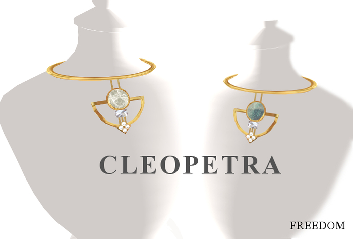 [FREEDOM]-Cleopetra Necklace (Turquoise and Grey)