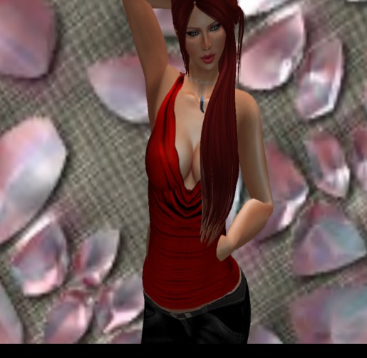 Slink halter top red