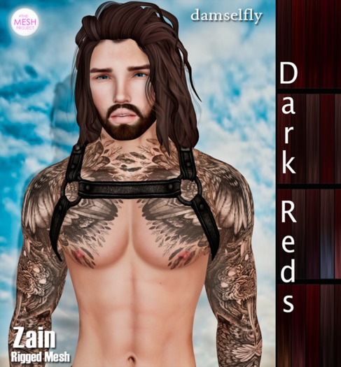 **DD**Damselfly Zain Rigged Mesh Dark Reds