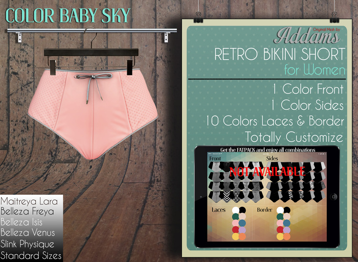 Addams // Retro Bikini Short // Baby Pink