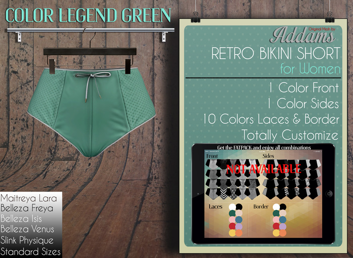 Addams // Retro Bikini Short // Legend Green