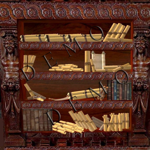 Bookcase with Scrolls (with library script) ~ 3 {p}