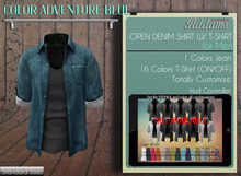 Addams // Open Shirt Rolled Up w/T-Shirt // Adventure Blue