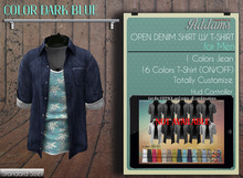 Addams // Open Shirt Rolled Up w/T-Shirt // Dark Blue