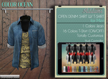 Addams // Open Shirt Rolled Up w/T-Shirt // Ocean