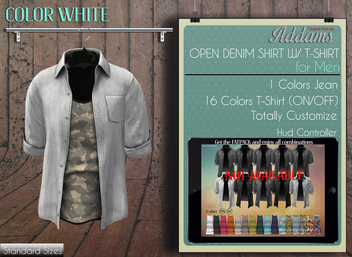 Addams // Open Shirt Rolled Up w/T-Shirt // White