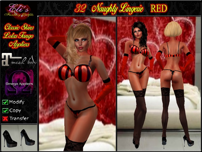 32 Naughty Lingerie Red