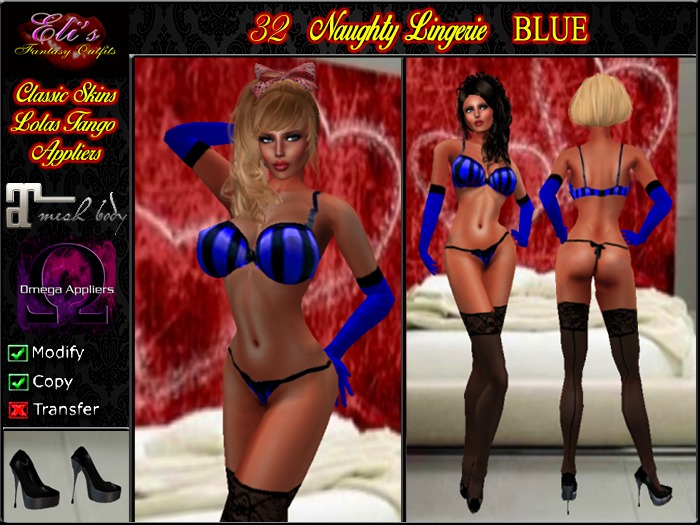32 Naughty Lingerie Blue