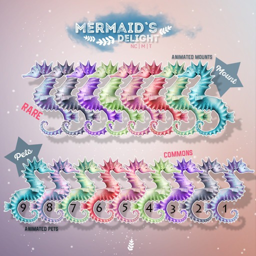 Fawny - Mermaid's Delight - Seahorse Mount 8 - RARE