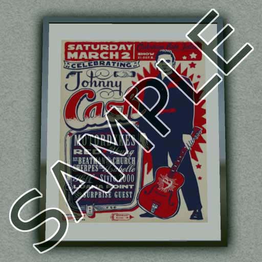 JOHNNY CASH FRAMED CONCERT POSTER
