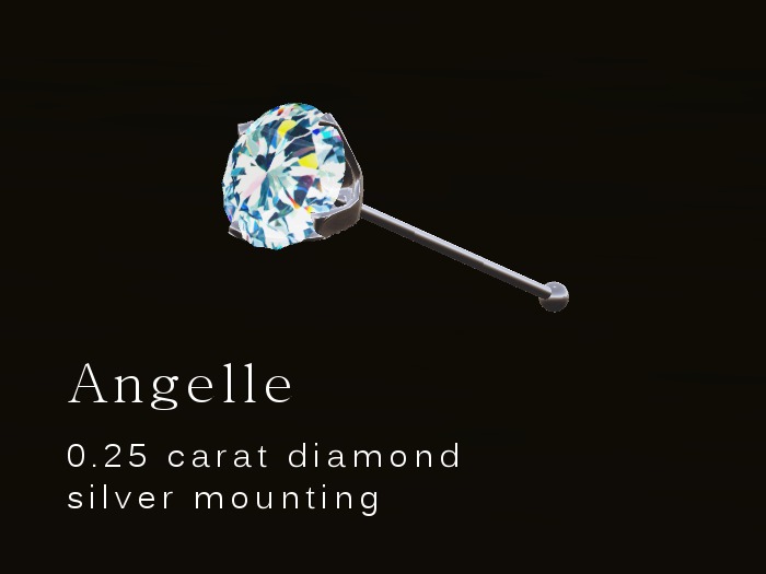 Angelle 0.25 carat diamond nose stud ~ Silver ~
