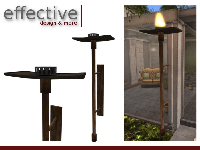 Wall Torch - metal with fire