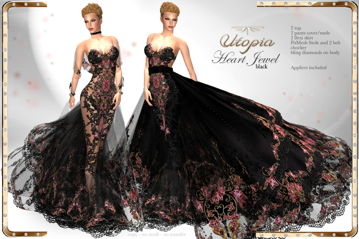 Utopia Heart Jewel black