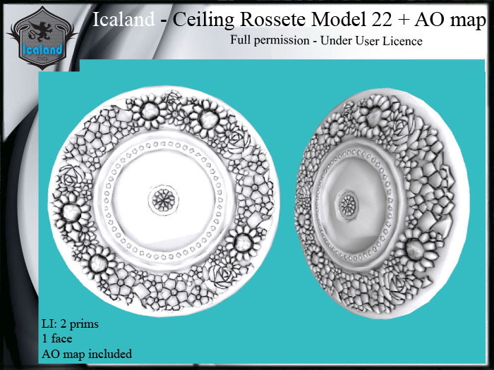 Icaland - Ceiling Rossete Model 22 + AO map