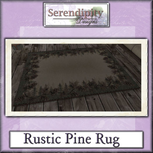 Serendipity Designs - Angler's LR - Pinecone Rug - (boxed)