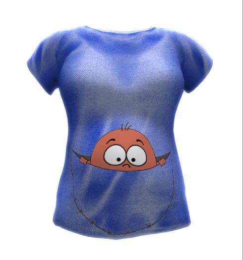 Peek A Boo Blue Maternity T-Shirts