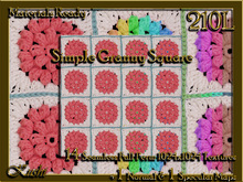 Simple Granny Square Crochet Fabric Seamless Textures Materials Ready Full Perms 1024x1024