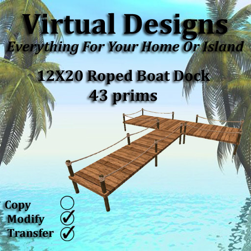 18X20 Roped Boat Dock & Deck