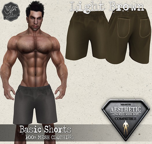 .:Phoenix:. Aesthetic Basic Shorts LIGHT BROWN