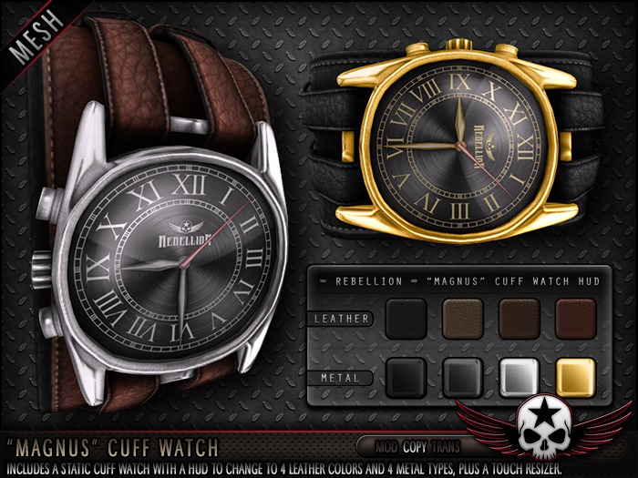 = REBELLION = "MAGNUS" CUFF WATCH - DEMO